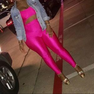 Fashion Nova neon pink Jump suit